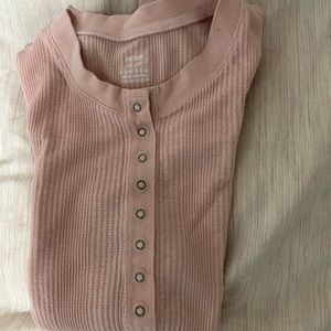 Aerie pink button shirt